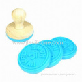 Custom Silicone Cookie/cake Stamp With Wooden Handle 